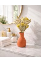 Petit Vase in Speckled Coral Red-Yellow with Dry Flowers Petit Vase in Speckled Coral Red-Yellow with Dry Flowers